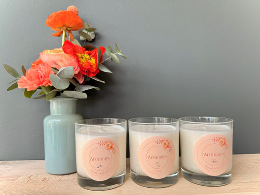 Pack de 3 bougies avec décor